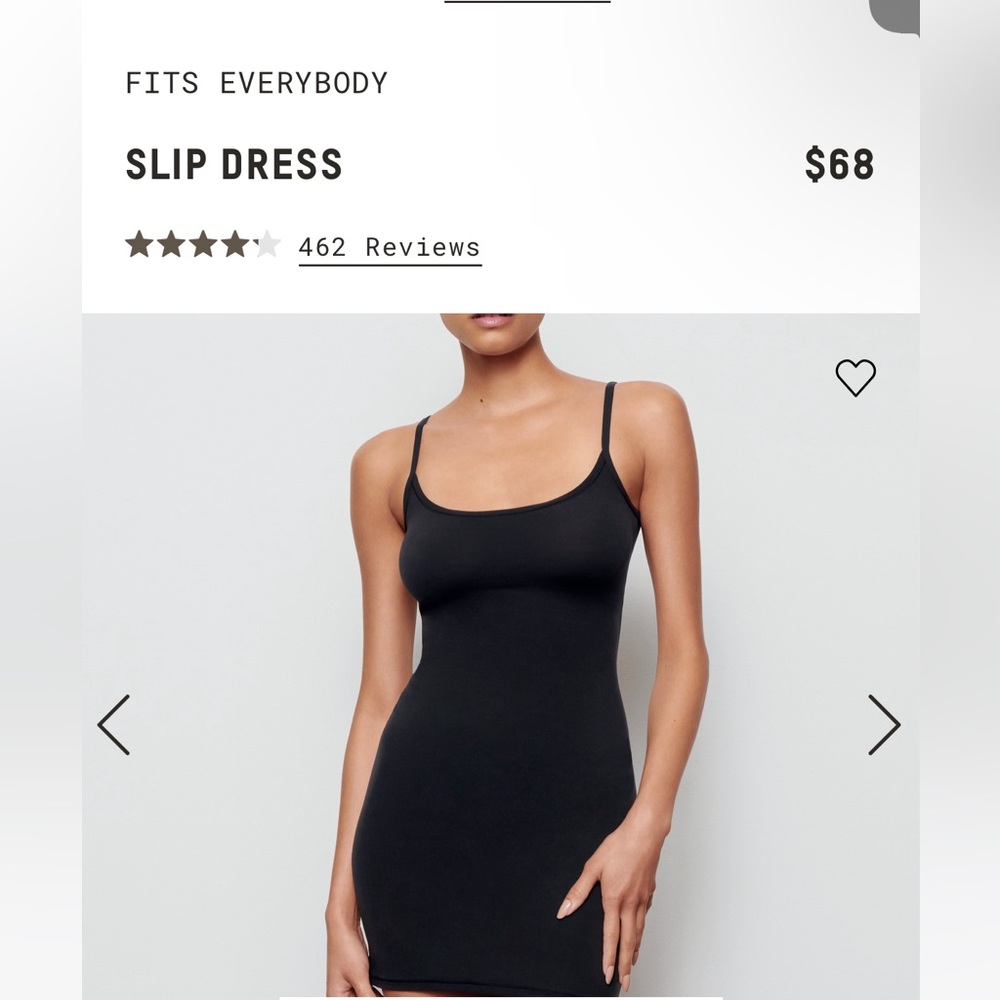 SKIMS black mini slip dress